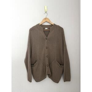 Poetry Women’s Cotton Knit Cardigan Sweater US 8 UK12 Neutral Slouchy